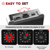 1 x RAW Customer Returns Yunbaoit VT08 Pro Digital Rechargeable Visual Timer with 3.4 Color Screen, 60 Minutes Countdown Countup Kitchen Timer for Kids Adults, Time Management Tool for Learning Work Teaching Cooking - RRP €27.01