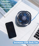 1 x RAW Customer Returns Snowpea USB Desk Fan, Small Powerful, Portable Quiet Mini Personal Fan, 3 Speeds, 360 Adjustment for Home, Office, Indoor, Outdoor - Blue - RRP €8.18