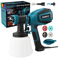 1 x RAW Customer Returns GLORITY HVLP 700 W Spray Gun, For Paints Walls Interiors and Exteriors, 1000 ML MIN, 1200 Ml Capacity, 4 Nozzles and 3 Modes, PS80A - RRP €59.99