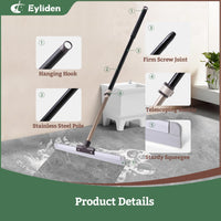 1 x RAW Customer Returns Eyliden Floor Squeegee Brush, Soft Squeegee Brush with Telescopic Handle, Household Broom for Shower, Bathroom, Kitchen, Tile, Glass, Window, Marble, Water Foam - RRP €21.6