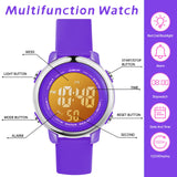 1 x RAW Customer Returns Bigmeda Children s Watch, Children s Wristwatch Waterproof 7 Colors Lights Toddler Wrist Digital Watch with Alarm Stopwatch for 4-10 Years Old Children s Watch Girls Dark Blue  - RRP €52.8