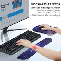 1 x RAW Customer Returns TECKNET mouse pad with hand rest, gel cushion mouse pad and ergonomic memory foam keyboard wrist rest set, waterproof mouse pad for computer and laptop - RRP €18.14