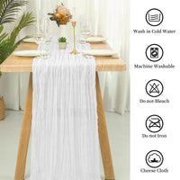 1 x RAW Customer Returns Pack White Cheesecloth Table Runner Semi Transparent Table Runner Gauze Tablecloth 13 Feet Rustic Decorations for Kitchen Wedding Holiday Party Supplies White, 400cm  - RRP €28.22