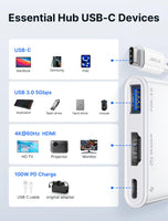 1 x RAW Customer Returns JSAUX USB C to HDMI Adapter, Digital AV Multiport Hub with 4K 60Hz, USB-A 3.0, 100W PD Compatible with iPhone 16 Pro 16 Pro Max 16 15 Pro Max, Samsung S24 23, MacBook, iPad, Dell, Surface, Steam Deck - RRP €27.22