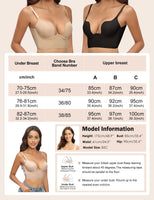 1 x RAW Customer Returns CMTOP Women s Backless Bra Deep U Push Up Bra Give 3 Pieces Straps, Skin Color, 80A  - RRP €22.99