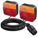 1 x RAW Customer Returns EYPINS 2x rear lights for trailers, 12V rear lights with magnetic base, 7-pin plug lighting rear light-7.5m cable, trailer lighting waterproof IP65 for cars, trucks, caravans, boats, vans E-Mark E13 - RRP €30.89