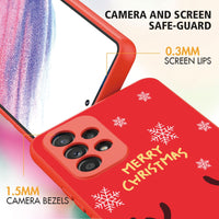 1 x Brand New Esakycn Case for Samsung A13 4G Christmas Protective Case with 2 Screen Protector 2 Camera Film, Red Cartoon Doll Silicone Christmas Cell Phone Case for Samsung Galaxy A13 4G 6.6 , Deer - RRP €21.6