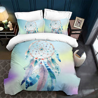 1 x RAW Customer Returns Rowjoy Dreamcatcher Single Duvet Cover Bedding Set Duvet Cover 135x200 Dream Catcher Butterfly Motif Bedding Set for Kids C-135x200cm  - RRP €34.99