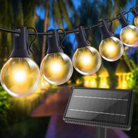 1 x RAW Customer Returns GHUSTAR Solar Fairy Lights Outdoor Bulbs - 15M Fairy Lights Outdoor Solar Weatherproof with 25 2 G40 LED IP65 Waterproof 4 Modes Outdoor Solar Fairy Lights for Balcony Garden Wedding Decoration Camping - RRP €38.56