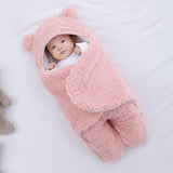 2 x Brand New Happy Cherry Newborn Baby Swaddle Blanket Hooded Sleeping Bags for Baby Room Winter Warm Baby Girl Sleeping Bag Feet Separated Pink 0-1 Months - RRP €38.4