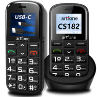 1 x RAW Customer Returns artfone senior cell phone without contract pensioner cell phone large buttons dual SIM pensioner cell phone, 1400 mAh battery long standby time, large button cell phone with charging station, USB-C, camera 1.77 inch - RRP €35.99