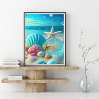 1 x Brand New 2pcs 5d Diamond Painting Beach Shell Diamond Painting Diamond Painting Accessories Set Love Butterfly Starfish Beach Sea Landscape Diy Living Room Decoration Diamond Painting, 30 x 40 cm C  - RRP €20.4