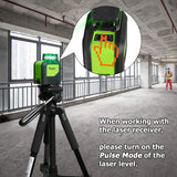 1 x RAW Customer Returns Huepar LR-6RG laser detector for pulse cross line lasers, digital laser receiver for red and green laser beams up to 50-60m, 3-sided LED displays, automatic switch-off timer, including clamp holder - RRP €55.07