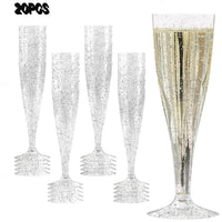 1 x Brand New FARYODI champagne glasses plastic 20 pieces - plastic transparent champagne glasses, disposable champagne glasses or reusable 150ML, suitable for carnival, Christmas, weddings, birthdays, festivals, party-3 - RRP €11.09