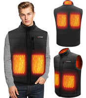 1 x RAW Customer Returns BIBURY Electric Heated Vest for Men and Women - USB Lightweight Vest with Double Independent Temperature Control for Motorcycle, Fishing, Cycling, Gift Battery Not Included  - RRP €35.4