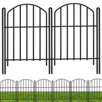 1 x RAW Customer Returns 10 pieces of metal bed fence 3.3 m long, 56 cm high, picket fence, 4.5 mm thickened metal diameter decorative fences garden fence, rust-proof pond fence child-safe with ground spikes with 11 pieces metal connectors - RRP €40.33