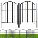 1 x RAW Customer Returns 10 pieces of metal bed fence 3.3 m long, 56 cm high, picket fence, 4.5 mm thickened metal diameter decorative fences garden fence, rust-proof pond fence child-safe with ground spikes with 11 pieces metal connectors - RRP €40.33