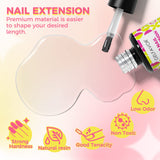 4 x Brand New Gelfavor 5 in 1 building gel for gel nails clear 15ml UV LED builder strengthening gel transparent color for strong nail tips, shape, structure and build extensions with 10pc nail form for nail art - RRP €25.36