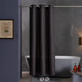 1 x RAW Customer Returns Furlinic shower curtain, narrow textile bathroom curtains made of fabric for shower and bathtub, waterproof, mildew-resistant, washable, dark gray, 120 x 180 with large eyelets. - RRP €18.48