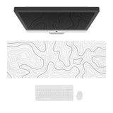 2 x Brand New Ovenbird Large Gaming Mouse Pad with Stitched Edges, Topographic Maps, XL Mouse Pad with Non-Slip Bottom, Cool Desk Pad for Keyboard and Mouse, 80 x 30 cm, White - RRP €22.82