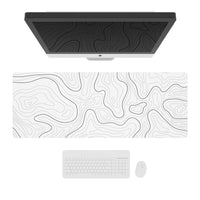 24 x Brand New Ovenbird Large Gaming Mouse Pad with Stitched Edges, Topographic Maps, XL Mouse Pad with Non-Slip Bottom, Cool Desk Pad for Keyboard and Mouse, 80 x 30 cm, White - RRP €273.84