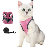 14 x Brand New oUUoNNo Anti-Escape Cat Harness and Leash Set, Adjustable Padded with Running Padding, Comfortable Outdoor Jacket for Kitten, Puppy, Rabbit L, Rosa  - RRP €167.86