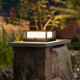 1 x RAW Customer Returns HMAKGG LED pedestal light outdoor path lights, bollard light outside made of black aluminum, IP65 outdoor light standing garden lamp, 15W warm white square garden lamp with base - RRP €53.1