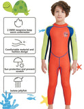 1 x Brand New Boys Anti UV Diving Suit UPF50 Neoprene 2.5MM Long Sleeves for Aquatic Activities Age 6-7 Years Orange - RRP €38.99