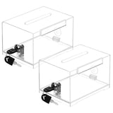 1 x RAW Customer Returns Belle Vous Pack of 2 Lockable Plastic Cash Boxes 11.5 x 16 x 10cm - Clear Lockable Box for Comments, Ballots, Donations, Key Drop, Business Cards as Ticket Container - RRP €33.99