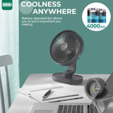 1 x RAW Customer Returns OCOOPA Fan Automatic Oscillating Quiet 30db, 4000mAh Battery and USB Table Fan with Strong Airflow, 4 Speeds Portable Small Fan for Office, Home and Outdoors - RRP €29.99