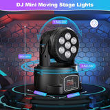 1 x RAW Customer Returns BETOPPER 2 Pack Moving Head LED Mini Party Light RGBW DJ Light with Remote Control DMX Sound Activated Disco Light Stage Light Spot Beam Strobe Effect Disco Light Party Lights for Club Bar 7x8W - RRP €179.99