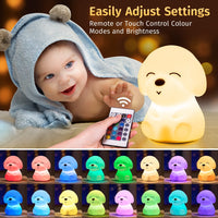 1 x RAW Customer Returns One Fire Night Light Children, Kawaii 16 Colors Night Light Baby, LED Nursing Light Dimmable, 1200mAh Battery  Children s Night Light, Silicone Dog Bedside Lamp Children, Kawaii Night Lamp Children s Room Decoration - RRP €18.49