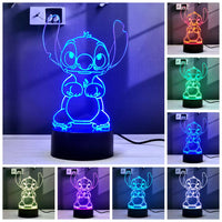 1 x RAW Customer Returns 2 in 1 3D Illusion Anime LED Lamp 16 Colors RGB Remote Control Night Light for Kids - RRP €19.28