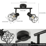 1 x RAW Customer Returns FORCOSO ceiling spotlight black swiveling 350 , spots ceiling light 2 flames metal ceiling lamp spotlight, E14 vintage ceiling spots wall spotlight, ceiling kitchen lamp kitchen living room hallway wall lamp - RRP €24.99