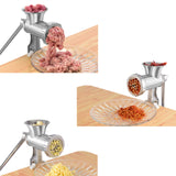 1 x RAW Customer Returns Meat grinder stainless steel manual sausage filler manual meat grinder disc shredder with sausage filler attachment and 2 perforated discs - RRP €16.13