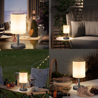 3 x RAW Customer Returns uuffoo Solar Table Lamp Outdoor, 2 in 1 Solar Charging USB Charging Dimmable Solar LED Table Lamp, RGB Warm White IP44 Waterproof Wireless Table Lamp for Garden, Balcony, Camping Gray  - RRP €77.97