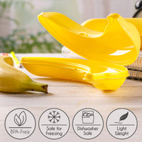 1 x RAW Customer Returns CRYSTALIA Large Banana Case Set of 2, 100 BPA Free Banana Box Banana Protection, Banana Box, Banana Storage Box Banana Holder Banana Lunch Box Trip Outdoor Fruit Box Storage Box for Banana - RRP €13.85