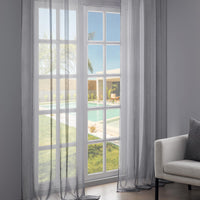 1 x RAW Customer Returns Topfinel Curtains with Ruffle Tape Gray Curtains Semi-Transparent Voile Curtain Living Room Modern 140 x 245 cm W x H Curtain Bedroom Window Curtains - RRP €27.99