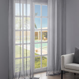 1 x RAW Customer Returns Topfinel Curtains with Ruffle Tape Gray Curtains Semi-Transparent Voile Curtain Living Room Modern 140x160cm WxH Curtain Bedroom Window curtains - RRP €20.99