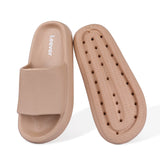 1 x RAW Customer Returns Leevar Slippers for Women Men, Cloud Shoes Thick Platform Summer Beach Eva Soft Sole Slide Sandals, Shower Quick Drying Bathroom Massage Pool Gym House Slipper Brown 39 40 EU  - RRP €60.0