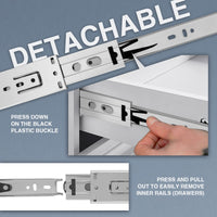 1 x RAW Customer Returns SHUHANG drawer runners fully extension 45 kg load capacity with ball bearing drawer extension 200 250 300 350 400 450 500 550 600 mm, side mounting 1 pair - RRP €26.88