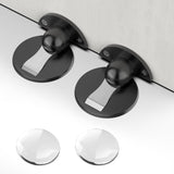 2 x RAW Customer Returns Simpeak Set of 4x Metal Door Stops, 2pcs Magnetic Floor Door Retainer Stoppers and 2pcs Transparent Adhesive Door Stops No Drilling Required - Black - RRP €22.18