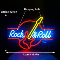 1 x RAW Customer Returns SIGNSHIP Guitar Rock Roll Neon Signs USB Powered Neon Letters Light for Wall Room Decor LED Lights for Bedroom Concert Hall Bar Club Party Wedding Decoration Birthday Gift - RRP €40.15