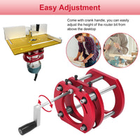 1 x RAW Customer Returns Router table for routers, 4-jaw clamp router lift router, milling lift router lift, router table router lifting base for 64-66mm diameter small trimming machines, lifting height up to 51mm - RRP €36.82