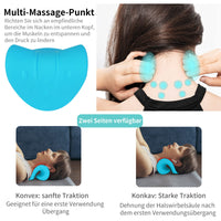 1 x RAW Customer Returns GINEKOO Heated Neck Stretcher, Neck Cloud - Cervical Traction Device with Heating Pad, Neck and Shoulder Relaxer, Neck Chiropractic Pillow for TMJ Pain Blue  - RRP €39.89