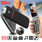 1 x RAW Customer Returns artfone folding mobile phone for seniors without a contract mobile phone with large buttons 2G GSM mobile phone for seniors with 2.4 inch color display camera buttons emergency call function flashlight CF241A black - RRP €32.94