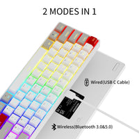 1 x RAW Customer Returns Newmen GM610 Gaming Keyboard Wireless, 60 Percent Mechanical Keyboard Bluetooth With Cable, 61 Keys RGB Lighting Hot Swap Anti Ghosting TKL Mini QWERTY Keyboard for PC Win Mac, Brown Switch - RRP €43.59