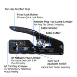 1 x RAW Customer Returns 6COMGIGA All-in-one RJ45 RJ12 Crimping Tool, Pass-Through Ethernet Crimper for Cat5 Cat5e Cat6 Cat6a Cat7 Modular Connector, 6C-CT-01 - RRP €20.99