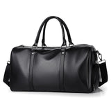 2 x RAW Customer Returns OutSpry sports bag for men, waterproof travel bag with shoe compartment and wet compartment, 25 L PU leather weekender bag hand luggage training bag fitness bag, black - RRP €66.52