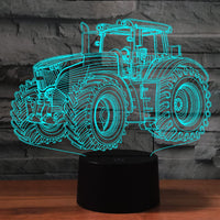 1 x RAW Customer Returns PONLCY Tractor Led Night Light, 7 Colors 3D Illusion Lamp, USB Touch Switch Desk Lamp, Bedroom Decoration Table Lamps Lights for Kids Christmas Birthday Gifts - RRP €19.14